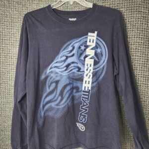 Reebok Tennessee Titans Mens Navy Blue Long Sleeve T-shirt Size XL